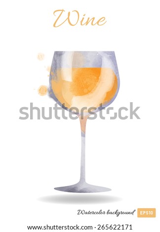 white wine.Watercolor vector wine background 