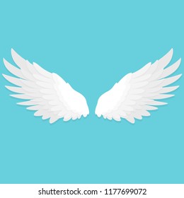 White Wings Flat Design Icon