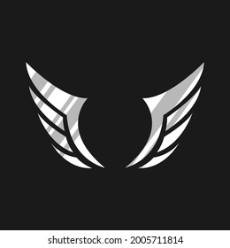 White Wings Icon Logo Template Design Vector suitable for logo military, outdoor, badge, emblem, and other