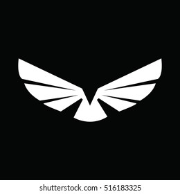 White wings Logo abstract design vector template. Aircraft Wings Logo icon. Eagle bird wings silhouette.