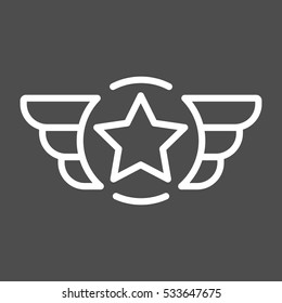 White wings logo, user personal badge, wing based icon, company brand or logotype. Isolated vector illustration.