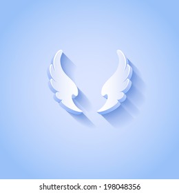 White wings. Vector icon.