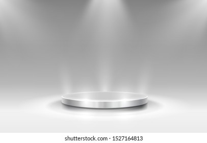 White winners podium for business concepts, Podium object. Vector illustration