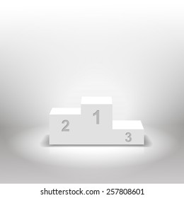 White winners podium for business concepts  vector illustration