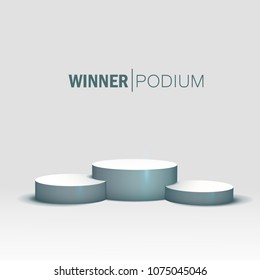 White Winners Podium. Pedestal. Spotlight Vector Illustration Eps 10