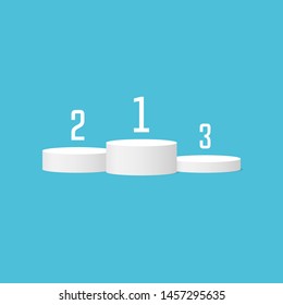 White winners podium. Pedestal. Vector illustration
