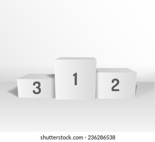 White winners podium vector background. Vector eps10.