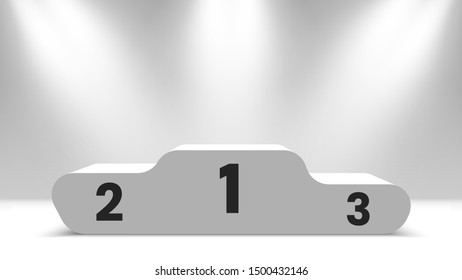 White winners podium. Vector illustration.