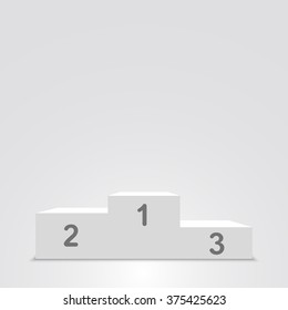 White winners podium. Vector illustration.