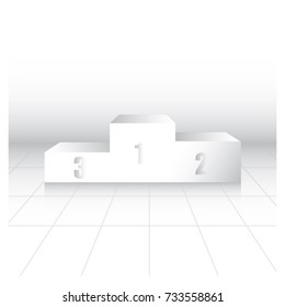 White winners podium. Vector illustration.