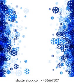 White Winter Banner Blue Snowflakes Vector Stock Vector (Royalty Free ...