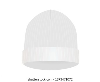 White Winter Hat. Vector Illustration