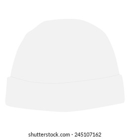 White winter hat  vector isolated, snowboarding hat