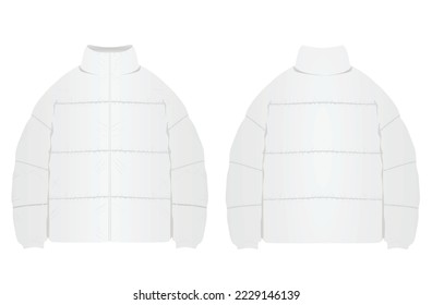 White winter jacket. vector illustration