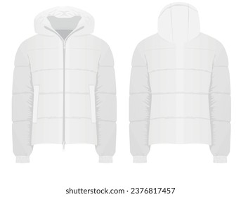 White winter jacket. vector illustration