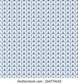White winter knitted background. Vector seamless pattern.
