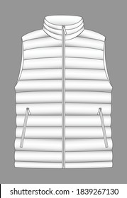 Vector De Padding De Abrigo De Invierno Blanco Para Plantilla.