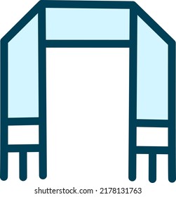White winter scarf, illustration, vector on a white background.