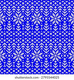 White winter seamless pattern design on a blue background