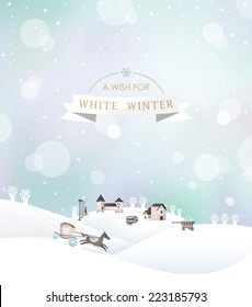 White winter snowing 