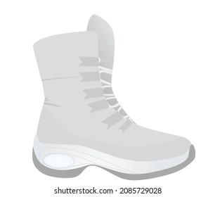 White winter waterproof boot. vector 