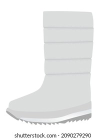 White winter waterproof boot. vector