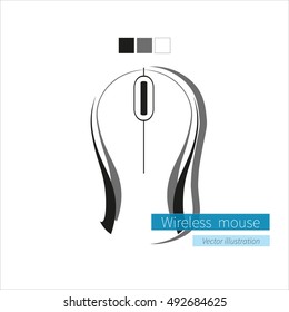 White Wireless Computer Mouse on White Background. Vector illustration.