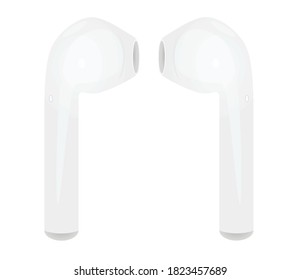 White wireless ear phones. vector