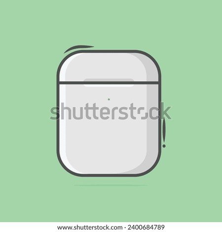 White wireless earbuds case digital earphones