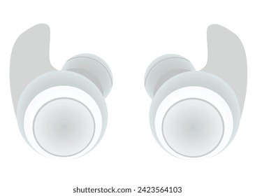 White  wireless headphones. vector illustration