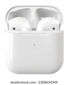 White wireless headphones vector mockup