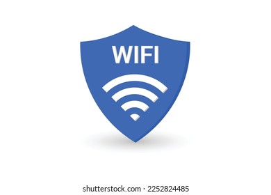 White wireless internet and 3d wifi sign Vector Element.