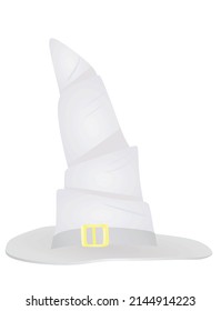 White witch hat for parties. vector illustration