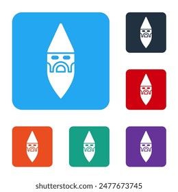 White Wizard warlock icon isolated on white background. Set icons in color square buttons. Vector