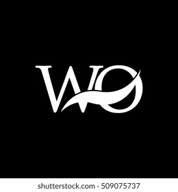 White WO Swoosh Logo Vector