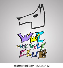 White Wolf graffiti on a T-shirt