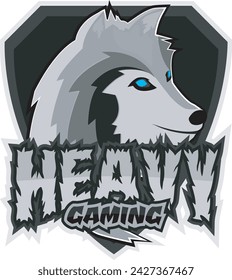 White wolf mascot esport logo design