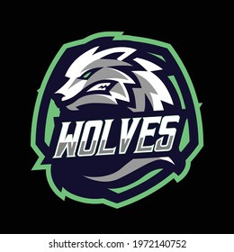White wolf mascot gaming logo