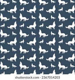 White wolf seamless pattern vector illustration of animal