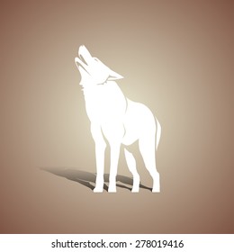 White wolf silhouette