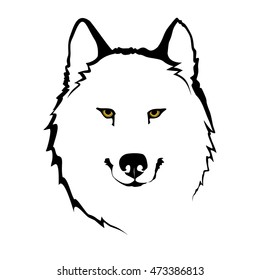 white wolf's portrait