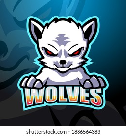 White wolves mascot esport logo design