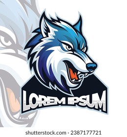 White wolves mascot esport logo design, Wolf head mascot logo design illustration, Dog mascot, Fox.