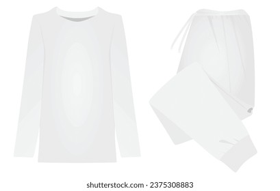 Capa base de mujer blanca e inferior. vector