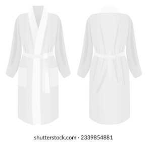 White woman bathrobe. vector illustration