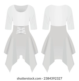 White woman dress. vector illustration