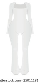 White woman jumpsuit. vector illustration