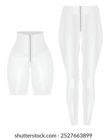 White woman leggings and shorts. vector illustration