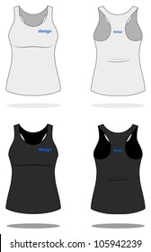 White WOMAN SINGLET. Simple vector, easy to recolor. More clothing designs in my portfolio!