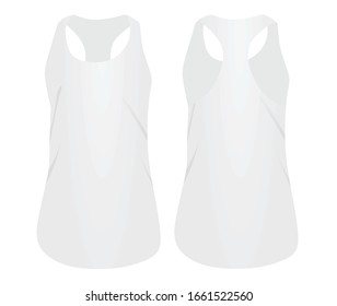 White woman sleeveless t shirt. vector illustration